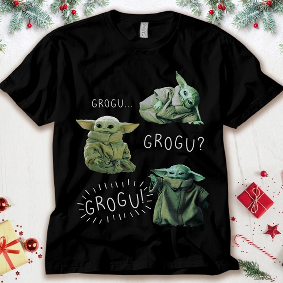 Baby Yoda Star Wars The Mandalorian Grogu Grogu Grogu R14 T-Shirt Unisex Adult - Picture 1 of 2